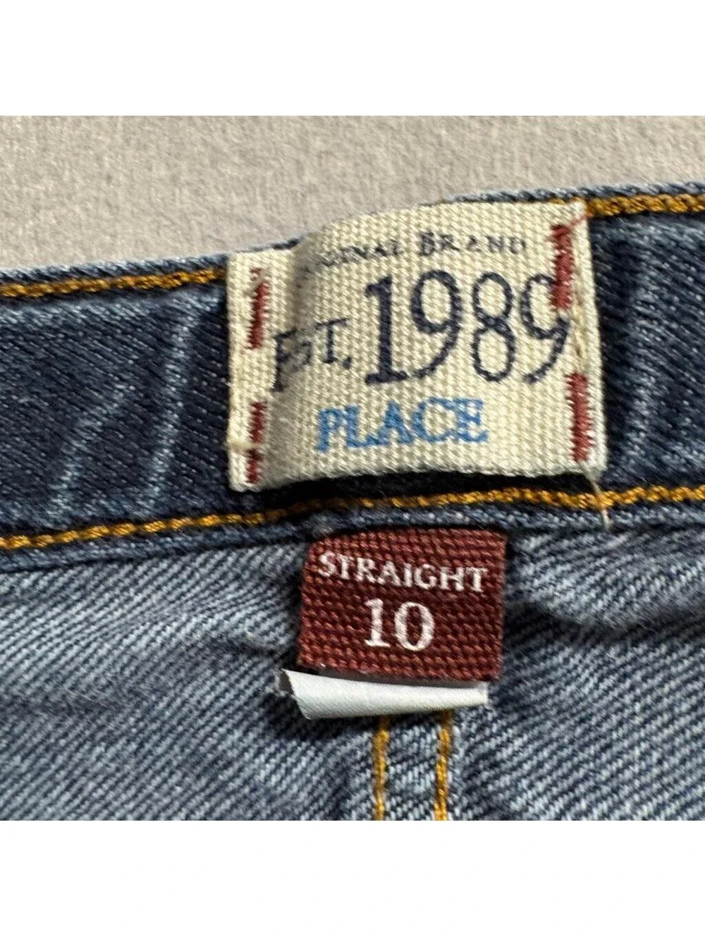 The Childrens Place Boys Straight Jeans Size 10 Blue Denim Adjustable Waist